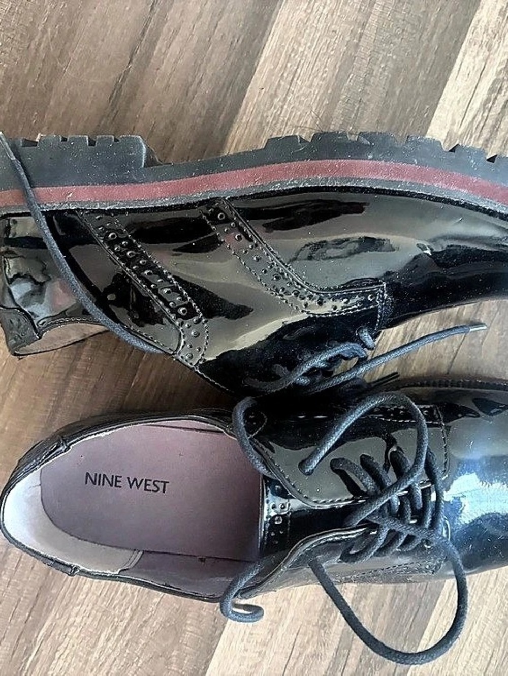 Nine West Resttin Wingtip Platform Oxford Black